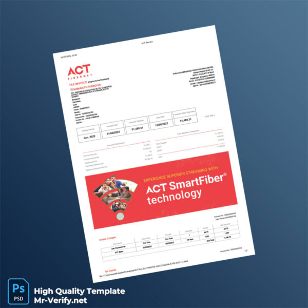 India Atria Convergence Technologies Invoice Template in Word and PDF formats