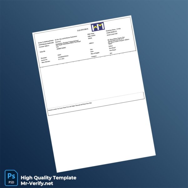 India Bayerische Motoren Werke Industries Private Limited Tax Invoice Template in Word and PDF formats