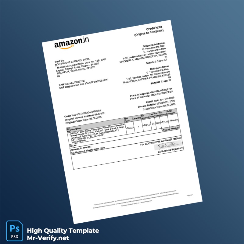 India Bodyglove Apparel India Invoice Template in Word and PDF formats India Bodyglove Apparel India Invoice Template in Word and PDF formats