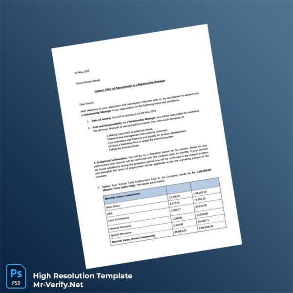 Editable India CT Software Solutions Employment Verification Letter Word and Pdf Template Preview - Mac Doc
