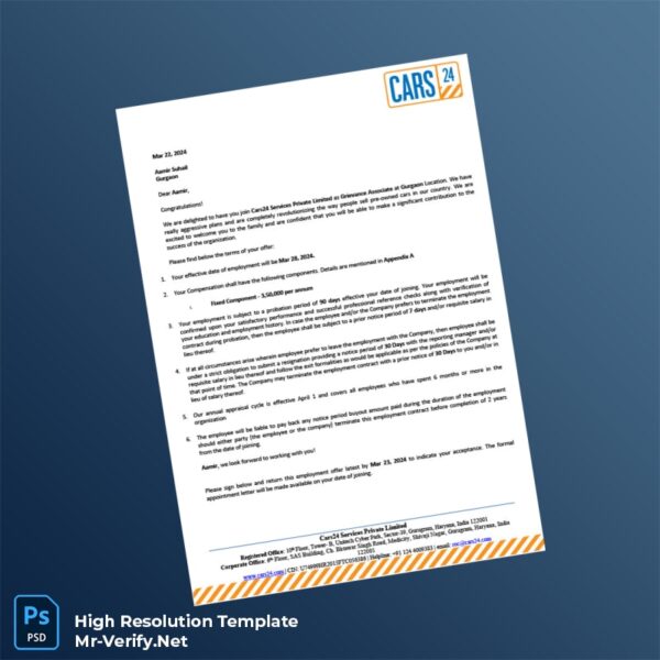 India%20Cars24%20Employment%20Verification%20Letter%20Template%20in%20Word%20and%20PDF%20formats Editable India Cars24 Employment Verification Letter Word and Pdf Template Preview - Mac Doc