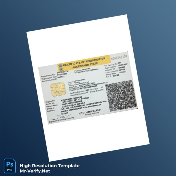 Editable India Certificate of Registration Word and Pdf Template Preview