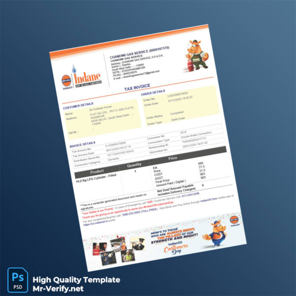 India Chandini Gas Service Tax Invoice Template in Word and PDF formats India Chandini Gas Service Tax Invoice Template in Word and PDF formats