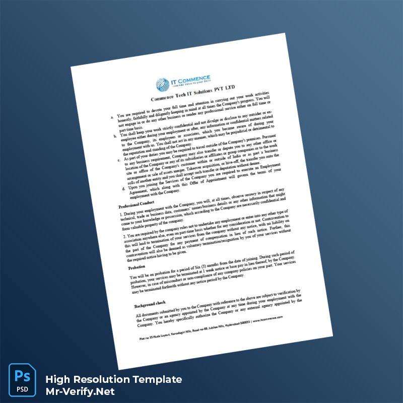 India%20Commence%20Tech%20IT%20Solutions%20PVT%20LTD%20Offer%20Letter%20Template%20in%20Word%20and%20PDF%20formats-page2 Editable India Commence Tech IT Solutions PVT LTD Offer Letter Template in Word and PDF formats page 2 Preview - Mac Doc