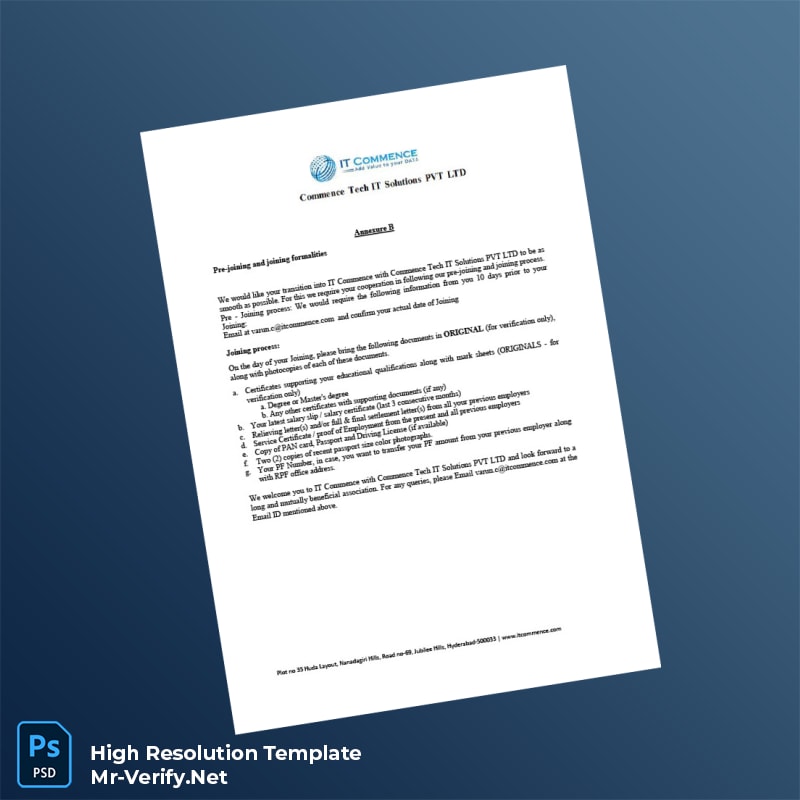 India%20Commence%20Tech%20IT%20Solutions%20PVT%20LTD%20Offer%20Letter%20Template%20in%20Word%20and%20PDF%20formats-page5 Editable India Commence Tech IT Solutions PVT LTD Offer Letter Template in Word and PDF formats page 5 Preview - Mac Doc