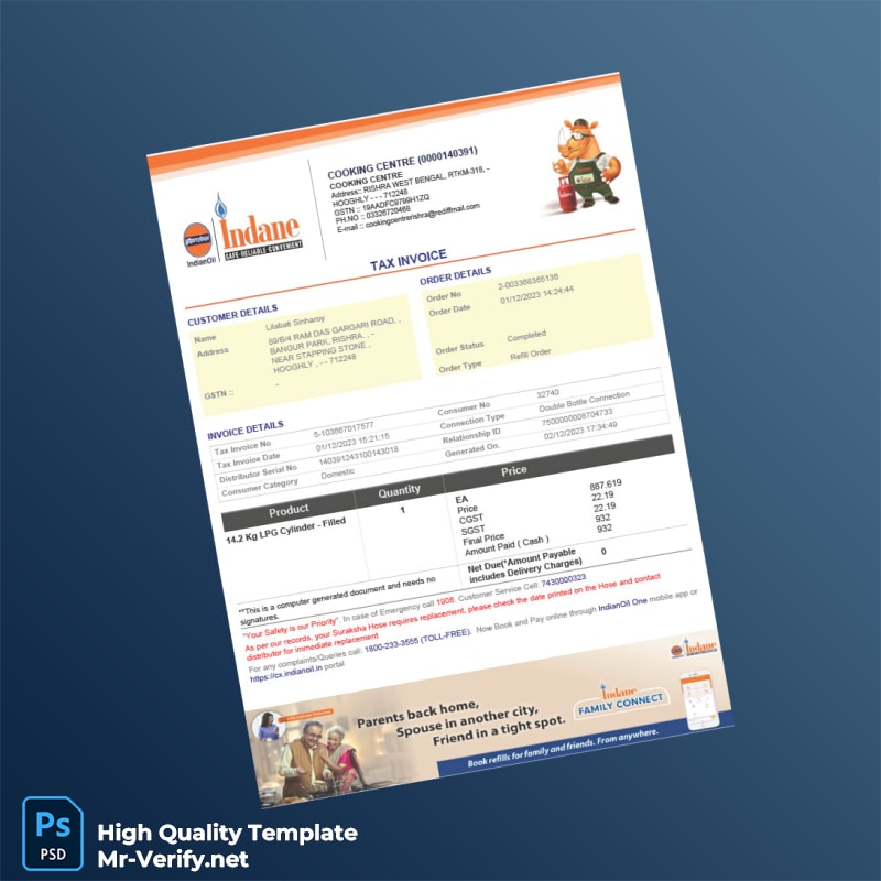India Cooking Centre Tax Invoice Template in Word and PDF formats India Cooking Centre Tax Invoice Template in Word and PDF formats
