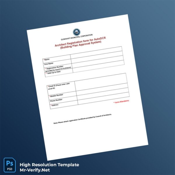 Editable India Council of Architects Architect Registration Form Word and Pdf Template Preview - Mac Doc