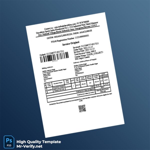 India Decathlon Sports India Invoice Template in Word and PDF formats India Decathlon Sports India Invoice Template in Word and PDF formats