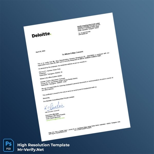 India%20Deloitte%20Consulting%20Employment%20Verification%20Letter%20Template%20in%20Word%20and%20PDF%20formats Editable India Deloitte Consulting Employment Verification Letter Word and Pdf Template Preview - Mac Doc