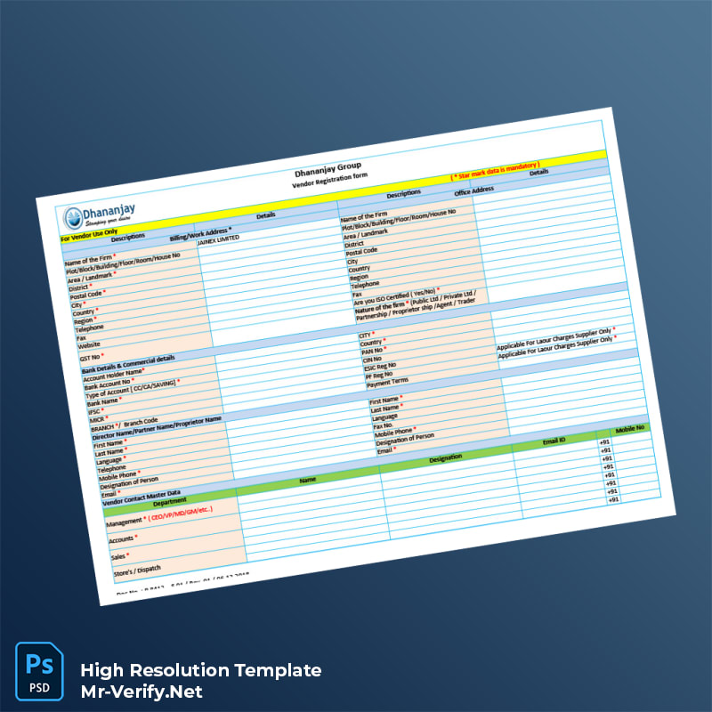 India%20Dhananjay%20Group%20Vendor%20Registration%20Form%20Template%20in%20Word%20and%20PDF%20formats Editable India Dhananjay Group Vendor Registration Form Word and Pdf Template Preview - Mac Doc
