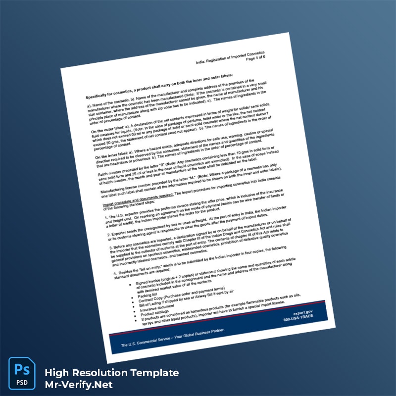 India%20Drug%20Regulatory%20Authority%20Business%20Registration%20Certificate%20Template%20in%20Word%20and%20PDF%20formats-page4 Editable India Drug Regulatory Authority Business Registration Certificate Template in Word and PDF formats page 4 Preview - Mac Doc