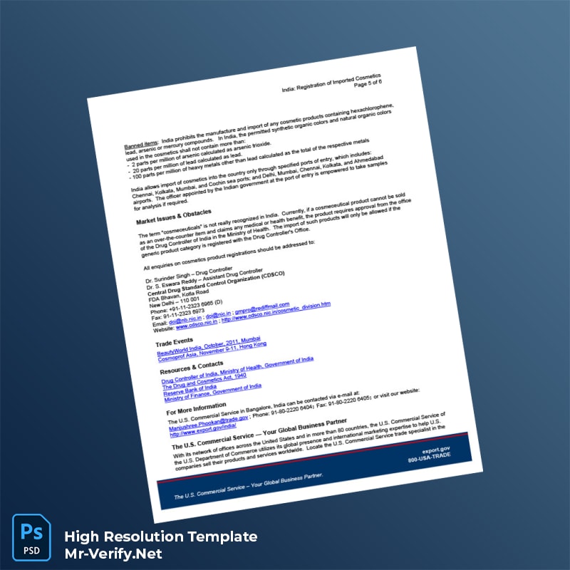 India%20Drug%20Regulatory%20Authority%20Business%20Registration%20Certificate%20Template%20in%20Word%20and%20PDF%20formats-page5 Editable India Drug Regulatory Authority Business Registration Certificate Template in Word and PDF formats page 5 Preview - Mac Doc