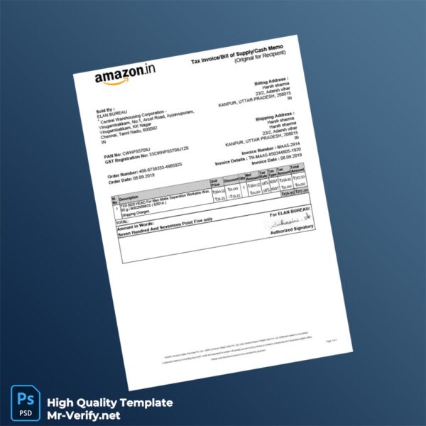 India ELAN BUREAU Invoice Template in Word and PDF formats