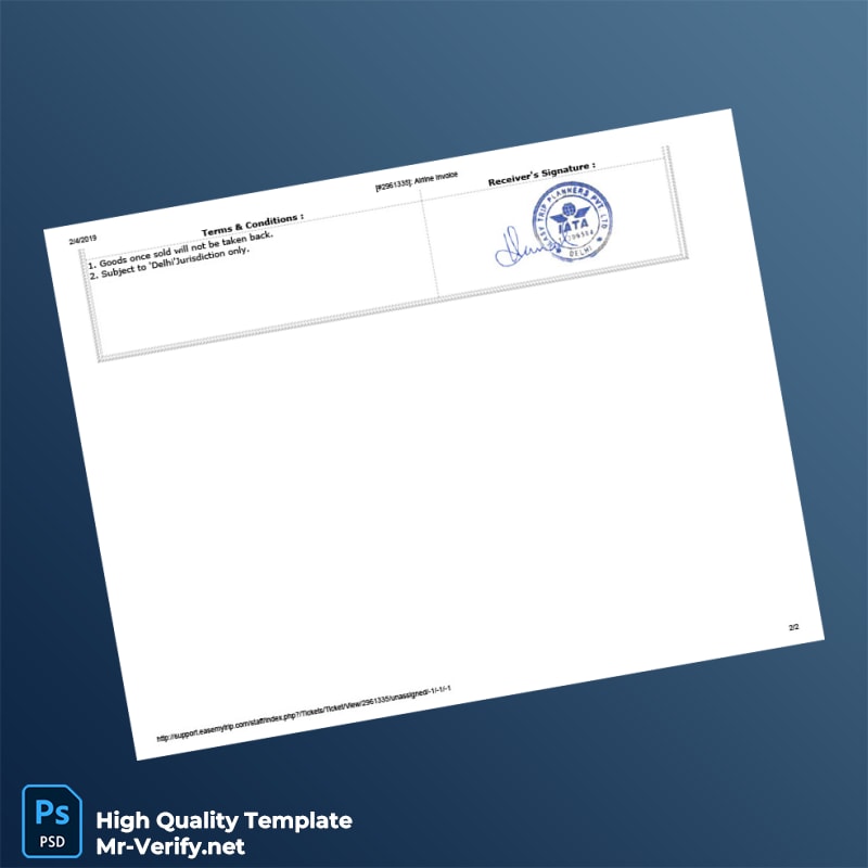 India Easy Trip Planners Invoice Template in Word and PDF formats page 2 India Easy Trip Planners Invoice Template in Word and PDF formats page 2