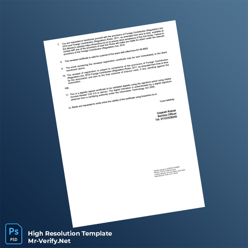 India%20FCRA%20Renewal%20Certificate%20Template%20in%20Word%20and%20PDF%20formats-page2 Editable India FCRA Renewal Certificate Template in Word and PDF formats page 2 Preview - Mac Doc