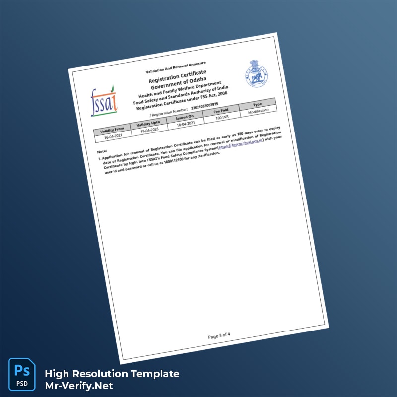 India%20Food%20Safety%20and%20Standards%20Authority%20of%20India%20Registration%20Certificate%20Template%20in%20Word%20and%20PDF%20formats-page3 Editable India Food Safety and Standards Authority of India Registration Certificate Template in Word and PDF formats page 3 Preview