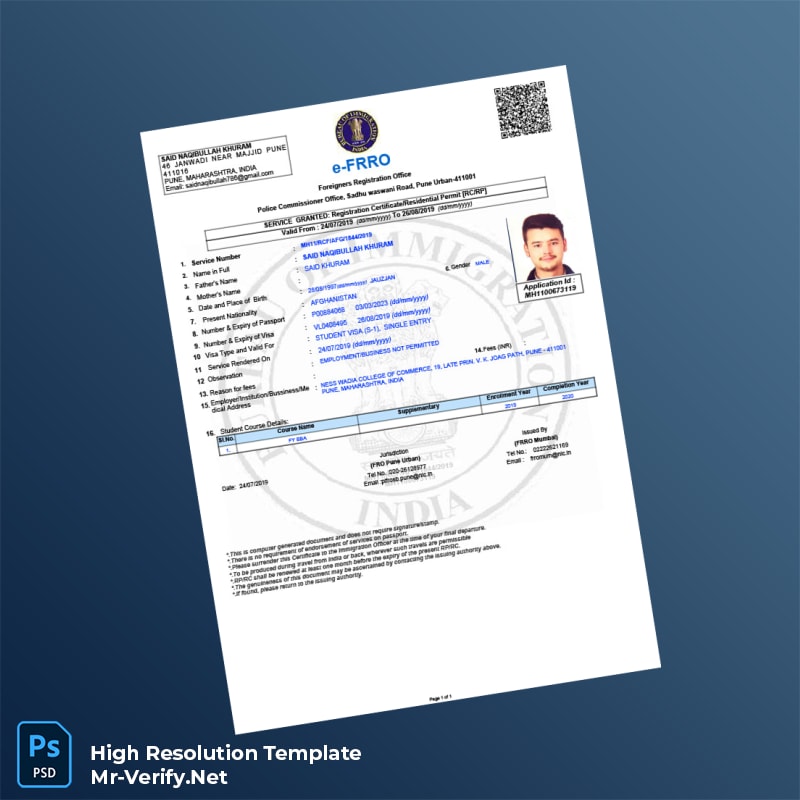 India%20Foreigners%20Registration%20Office%20Registration%20Certificate%20Template%20in%20Word%20and%20PDF%20formats Editable India Foreigners Registration Office Registration Certificate Word and Pdf Template Preview - Mac Doc