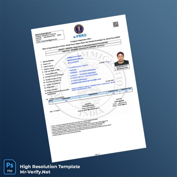 India%20Foreigners%20Registration%20Office%20Student%20Visa%20Registration%20Certificate%20Template%20in%20Word%20and%20PDF%20formats Editable India Foreigners Registration Office Student Visa Registration Certificate Word and Pdf Template Preview - Mac Doc