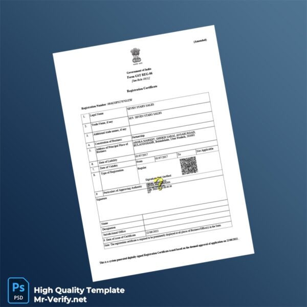 India Government of India Business Registration Certificate Template in Word and PDF formats India Government of India Business Registration Certificate Template in Word and PDF formats