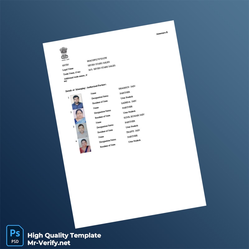 India Government of India Business Registration Certificate Template in Word and PDF formats page 3 India Government of India Business Registration Certificate Template in Word and PDF formats page 3