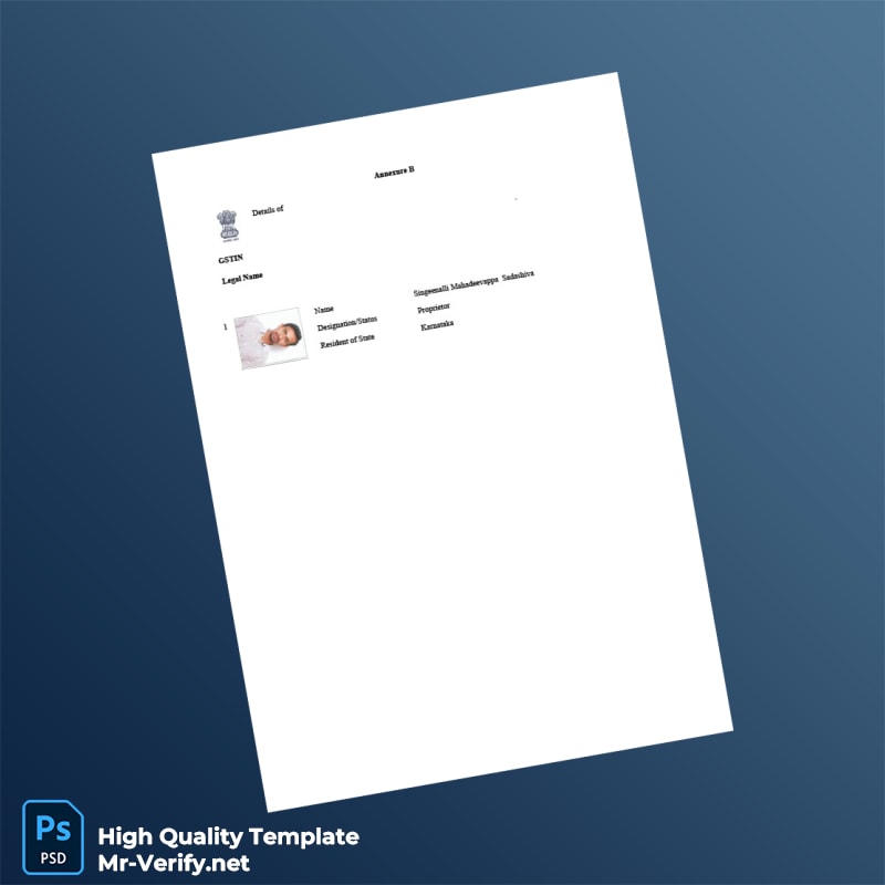 India Government of Karnataka GST Registration Certificate Template in Word and PDF formats page 2 India Government of Karnataka GST Registration Certificate Template in Word and PDF formats page 2
