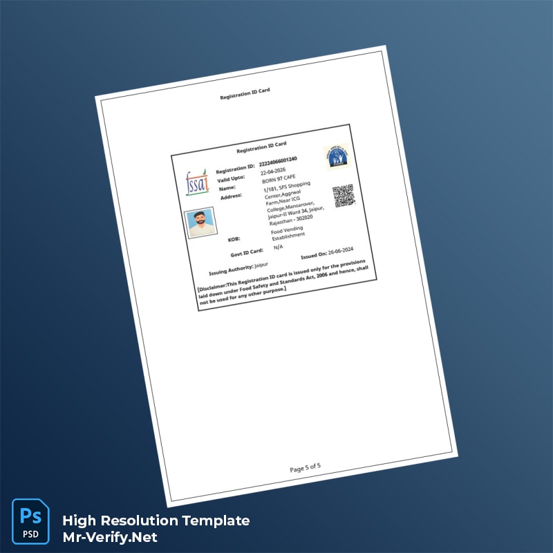 India%20Government%20of%20Rajasthan%20Food%20Safety%20and%20Standards%20Authority%20Registration%20Certificate%20Template%20in%20Word%20and%20PDF%20formats-page5 Editable India Government of Rajasthan Food Safety and Standards Authority Registration Certificate Template in Word and PDF formats page 5 Preview