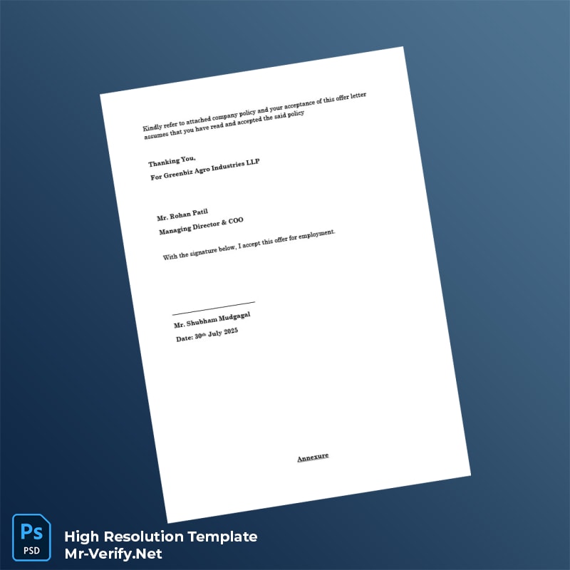 India%20Greenbiz%20Agro%20Industries%20LLP%20Offer%20Letter%20Template%20in%20Word%20and%20PDF%20formats-page3 Editable India Greenbiz Agro Industries LLP Offer Letter Template in Word and PDF formats page 3 Preview - Mac Doc