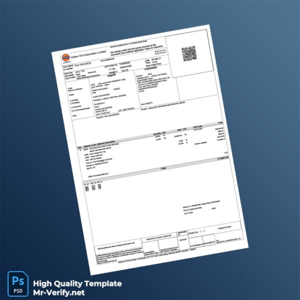 India Indian Oil Corporation Limited Invoice Template in Word and PDF formats India Indian Oil Corporation Limited Invoice Template in Word and PDF formats