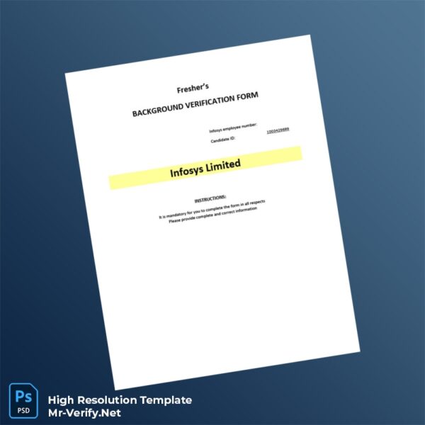 Editable India Infosys Employment Verification Letter Word and Pdf Template Preview - Mac Doc
