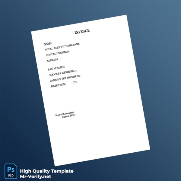 India Invoice Template for Services in Word and PDF formats India Invoice Template for Services in Word and PDF formats