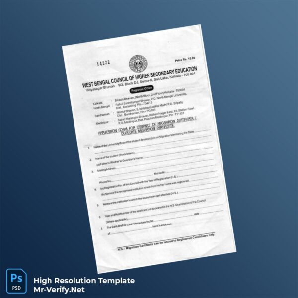 Editable India Issuer Migration Certificate Word and Pdf Template Preview - Mac Doc