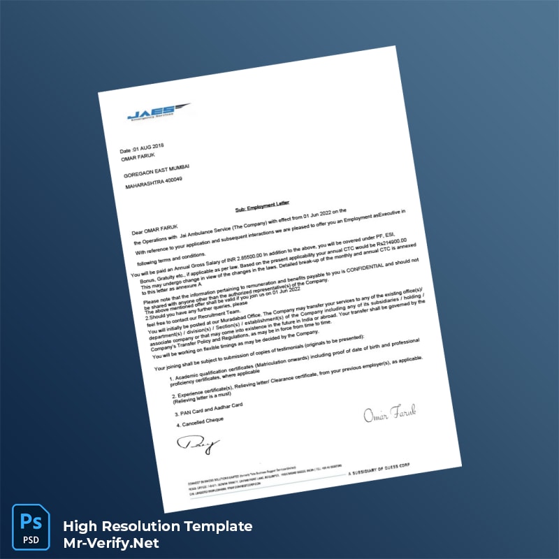 India%20Jai%20Ambulance%20Service%20Employment%20Verification%20Letter%20Template%20in%20Word%20and%20PDF%20formats Editable India Jai Ambulance Service Employment Verification Letter Word and Pdf Template Preview - Mac Doc