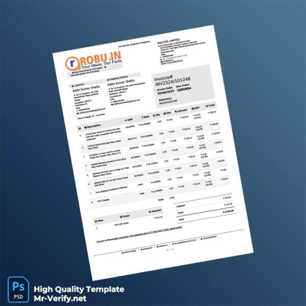 India MACFOS LIMITED Tax Invoice Template in Word and PDF formats India MACFOS LIMITED Tax Invoice Template in Word and PDF formats