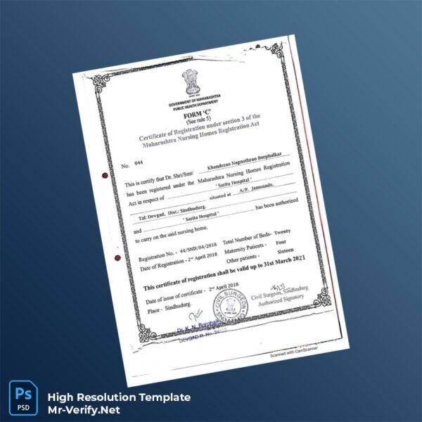 India%20Maharashtra%20Public%20Health%20Department%20Editable%20Hospital%20Registration%20Certificate%20Template%20in%20Word%20and%20PDF%20formats Editable India Maharashtra Public Health Department Editable Hospital Registration Certificate Word and Pdf Template Preview
