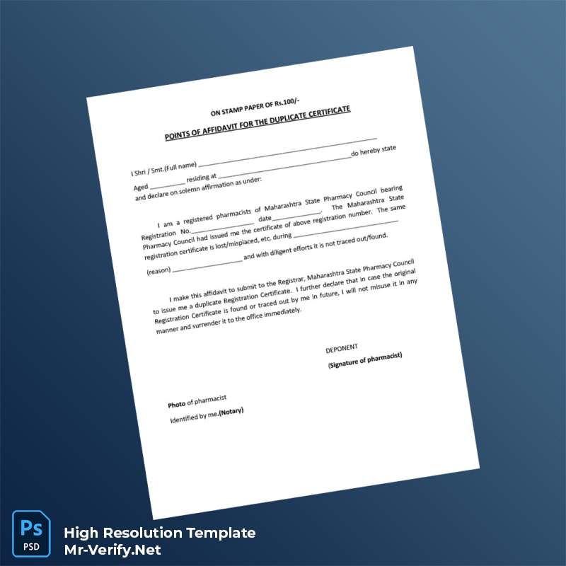 India%20Maharashtra%20State%20Pharmacy%20Council%20Duplicate%20Registration%20Certificate%20Template%20in%20Word%20and%20PDF%20formats-page2 Editable India Maharashtra State Pharmacy Council Duplicate Registration Certificate Template in Word and PDF formats page 2 Preview - Mac Doc
