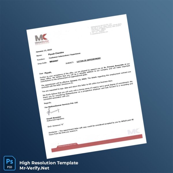 India%20Mattsenkumar%20Services%20Pvt%20Ltd%20Employment%20Verification%20Letter%20Template%20in%20Word%20and%20PDF%20formats Editable India Mattsenkumar Services Pvt Ltd Employment Verification Letter Word and Pdf Template Preview - Mac Doc
