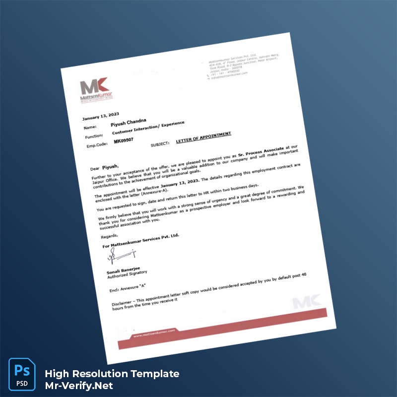 India%20Mattsenkumar%20Services%20Pvt%20Ltd%20Employment%20Verification%20Letter%20Template%20in%20Word%20and%20PDF%20formats Editable India Mattsenkumar Services Pvt Ltd Employment Verification Letter Word and Pdf Template Preview - Mac Doc