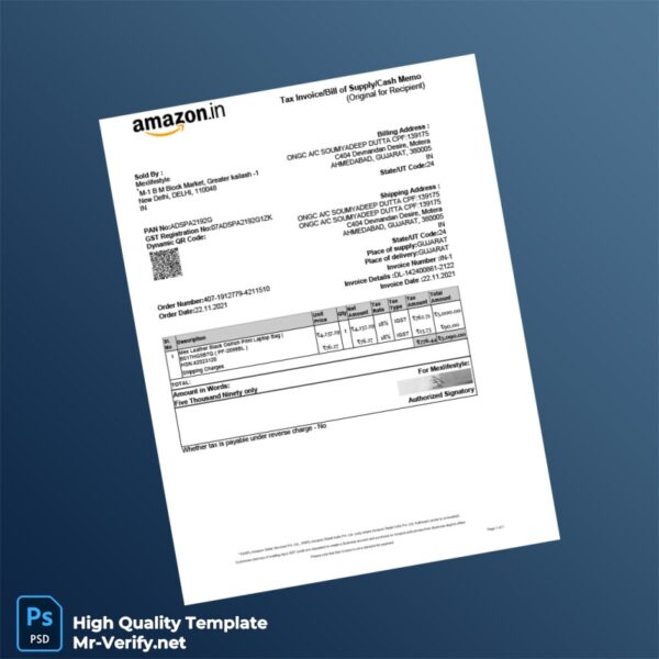 India Mexlifestyle Tax Invoice Template in Word and PDF formats