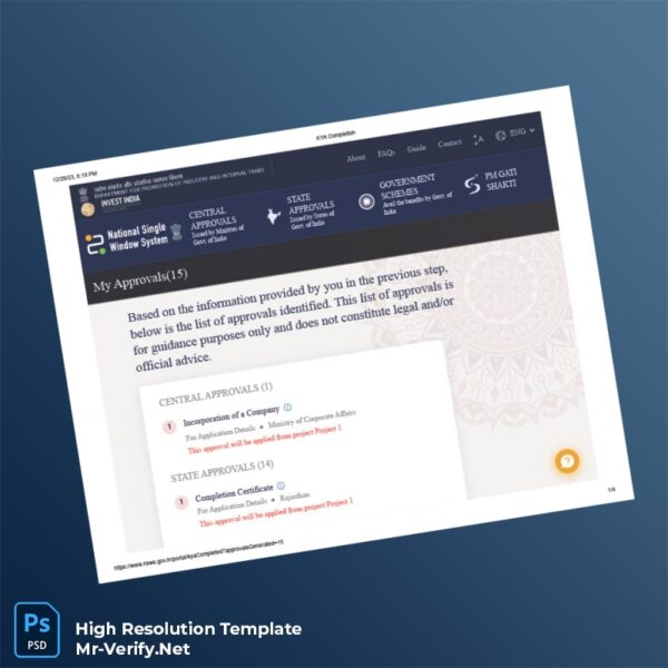 Editable India Ministry of Corporate Affairs Company Registration Certificate Word and Pdf Template Preview - Mac Doc
