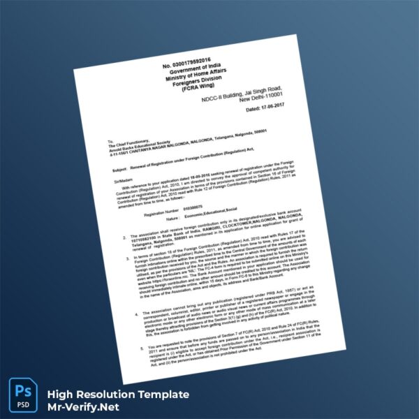 India%20Ministry%20of%20Home%20Affairs%20FCRA%20Registration%20Renewal%20Certificate%20Template%20in%20Word%20and%20PDF%20formats Editable India Ministry of Home Affairs FCRA Registration Renewal Certificate Word and Pdf Template Preview - Mac Doc