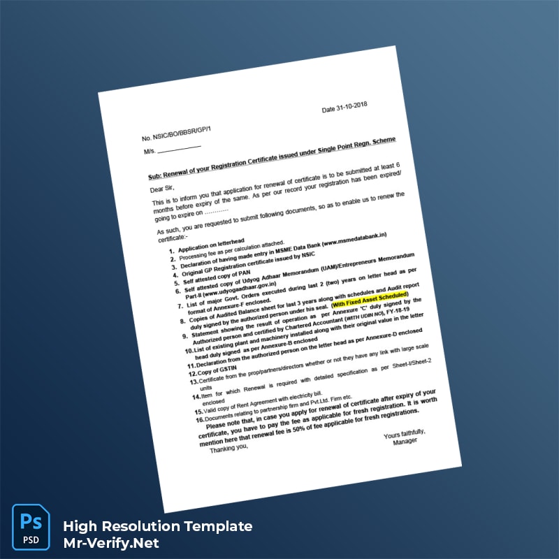 India%20NSIC%20Renewal%20Notice%20Template%20in%20Word%20and%20PDF%20formats Editable India NSIC Renewal Notice Word and Pdf Template Preview - Mac Doc