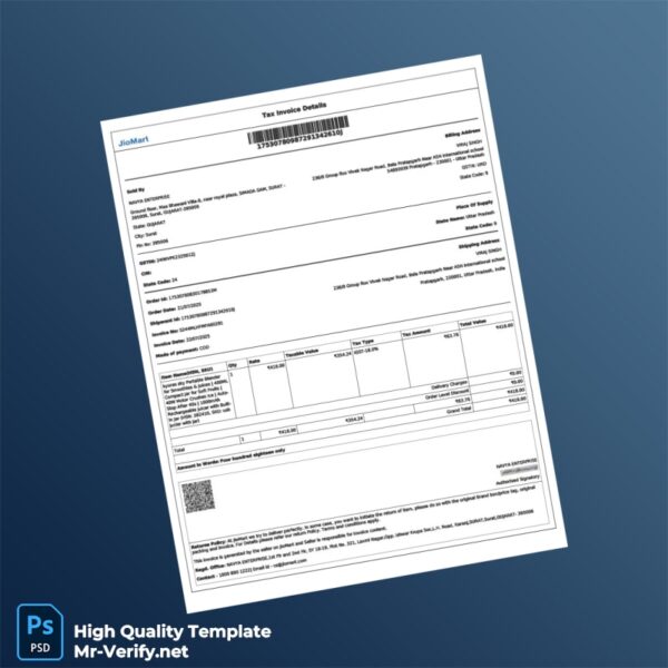 India Navya Enterprise Invoice Template in Word and PDF formats