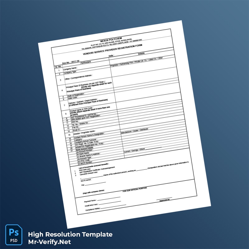 India%20Nexus%20Polychem%20Vendor%20Registration%20Form%20Template%20in%20Word%20and%20PDF%20formats-page2 Editable India Nexus Polychem Vendor Registration Form Template in Word and PDF formats page 2 Preview - Mac Doc