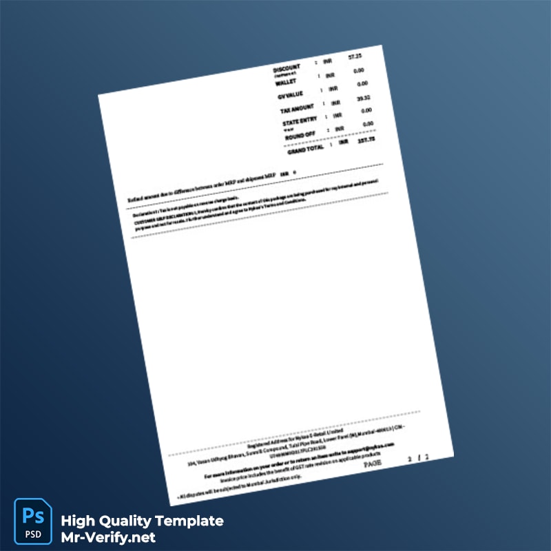 India Nykaa E-Retail Limited Invoice Template in Word and PDF formats page 2 India Nykaa E-Retail Limited Invoice Template in Word and PDF formats page 2
