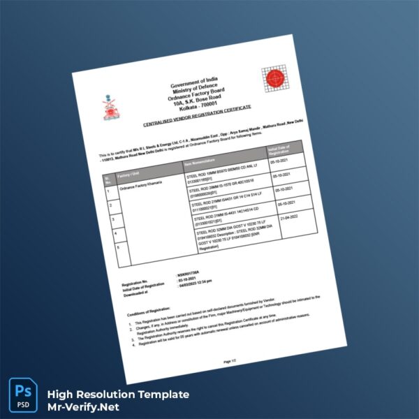 India%20Ordnance%20Factory%20Board%20Editable%20Registration%20Certificate%20Template%20in%20Word%20and%20PDF%20formats Editable India Ordnance Factory Board Editable Registration Certificate Word and Pdf Template Preview