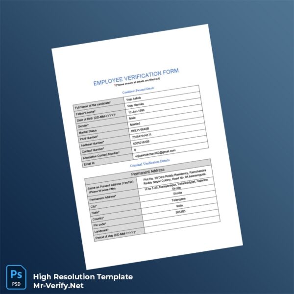 Editable India Padmavathi Gastro and Liver Hospital Employment Verification Letter Word and Pdf Template Preview - Mac Doc