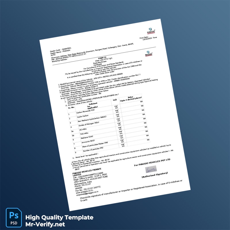 India Prakash Auto Invoice Template in Word and PDF formats page 3 India Prakash Auto Invoice Template in Word and PDF formats page 3