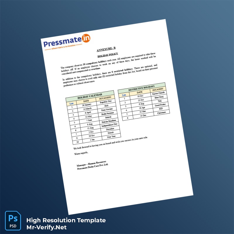 India%20Pressmate%20Dotin%20Care%20Pvt%20Ltd%20Employment%20Verification%20Letter%20Template%20in%20Word%20and%20PDF%20formats-page4 Editable India Pressmate Dotin Care Pvt Ltd Employment Verification Letter Template in Word and PDF formats page 4 Preview - Mac Doc