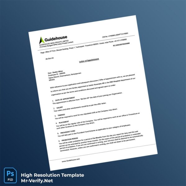 Editable India QUIDELIG RICE PRIVATE LIMITED Employment Verification Letter Word and Pdf Template Preview - Mac Doc