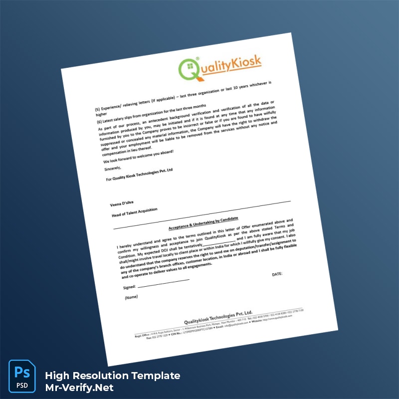 India%20QualityKiosk%20Technologies%20Pvt%20Ltd%20Employment%20Verification%20Letter%20Template%20in%20Word%20and%20PDF%20formats-page2 Editable India QualityKiosk Technologies Pvt Ltd Employment Verification Letter Template in Word and PDF formats page 2 Preview - Mac Doc